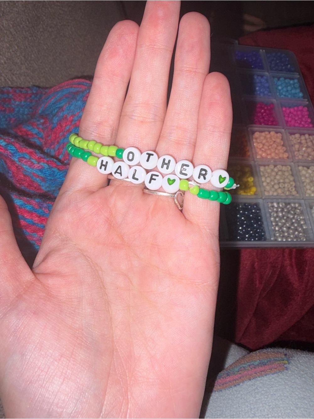 Handmade 'Other Half' Beaded Bracelet Set — Green - Picture 1 of 1